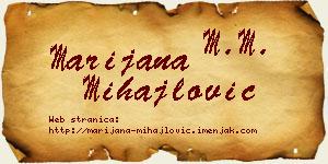Marijana Mihajlović vizit kartica